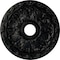 Ekena Millwork Spring Leaf Ceiling Medallion (Canopies up to 5 5/8"), 19 7/8"OD x 3 5/8"ID x 1 1/4"P, Jet Black CM19SPBLF - alternate 1